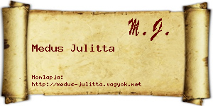 Medus Julitta névjegykártya
